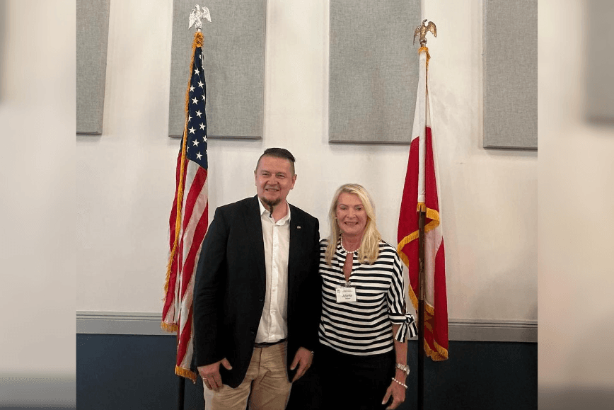 Profesor Robert Kuśnierz na zebraniu Polish-American Association of Sarasota